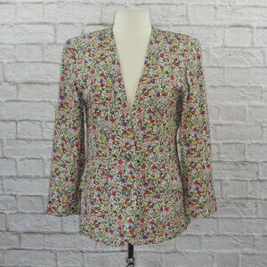 Vintage 80s Ditsy Floral Blazer Jacket Medium 8